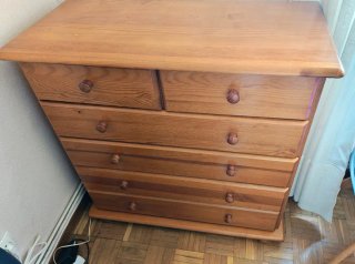 Conjunto dormitorio madera pino