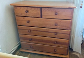 Conjunto dormitorio madera pino
