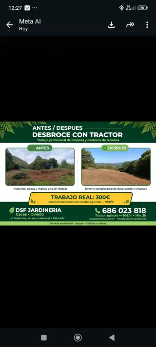 Desbroce de fincas con tractor