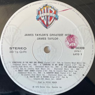 James Taylor - Greatest Hits LP