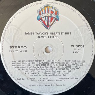 James Taylor - Greatest Hits LP