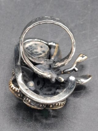 Anillo Artístico de Plata 925 y Piedras naturales