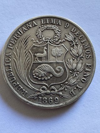 Moneda Antigua Un Peso 1869