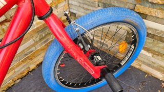 Bici BMX 20 Roja Ruedas Azules