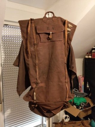 Mochila r.a Antigua tipo militar guerra mundial