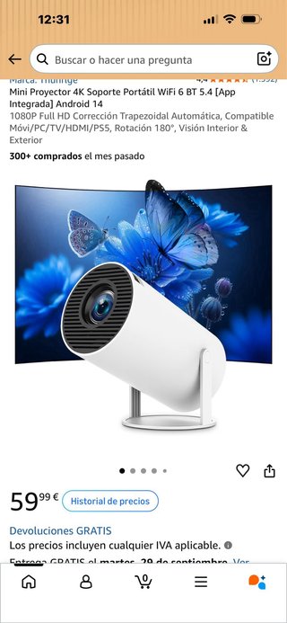 Mini Proyector Portátil 4K