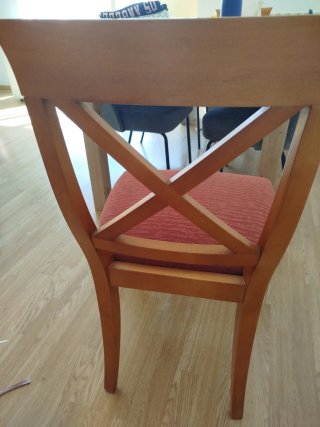 Set de 6 sillas de madera tapizadas