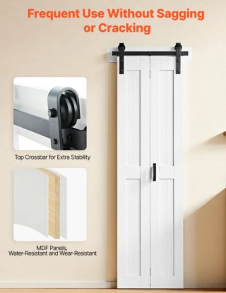 Puerta corredera VEVOR blanca plegable