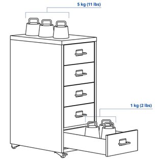 Cajonera Helmer Ikea Gris