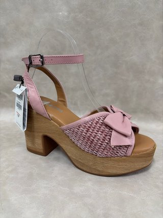 Sandalias de Tacón Punto Roma Rosa