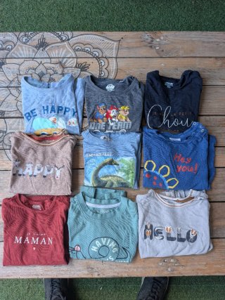Lote 9 camisetas manga larga 3 años