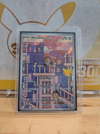 Carta Pokémon Meowth de Galar 30th Aniversario Esp