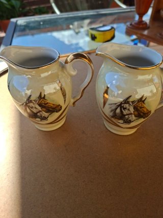 Juego Tazas Vintage Caballos