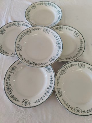6 Platos Semihondos Antiguos Luneville