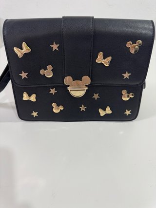 Bolso Negro Mickey & Minnie Dorado
