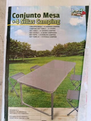 Conjunto Mesa + 4 Sillas Camping