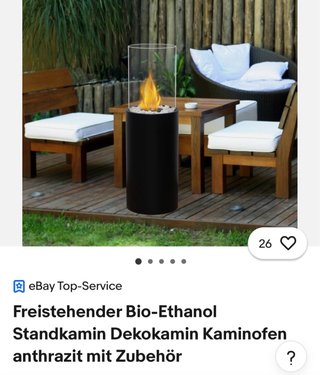 Chimenea Bioetanol Negra y Transparente