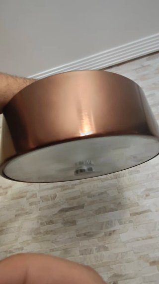 Lámpara Techo cobre y plata, con mando a distancia