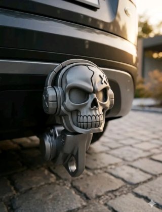Cubre Bola de Remolque Calavera 3D - ¡Elige Color!