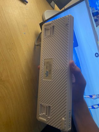Teclado Mecánico Blanco con Luces LED Azules