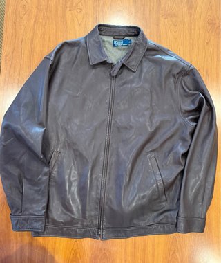 Cazadora de piel Ralph Lauren Marrón XL
