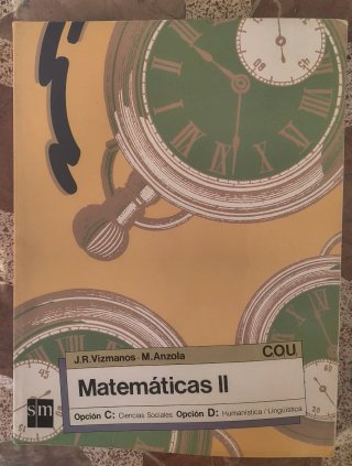 Libro de texto Matemáticas II, COU. Opción C y D