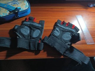 Guantes Gimnasio Fitness Negro y Rojo