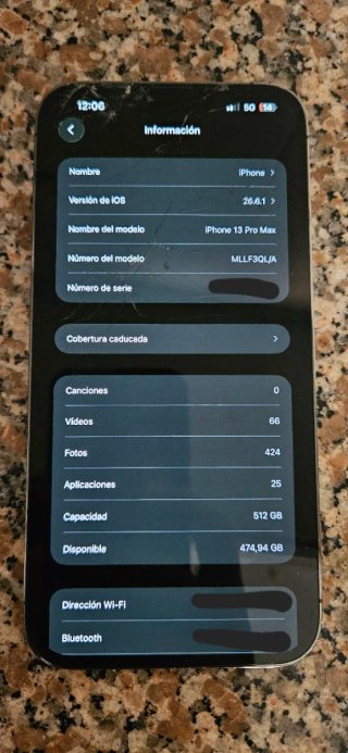 iPhone 13 Pro Max 512GB color grafito