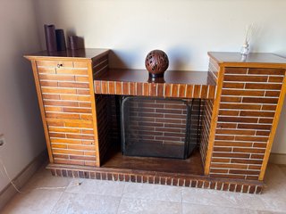 Mueble chimenea madera