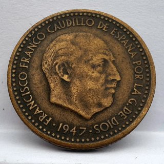 Moneda 1 Peseta 1947 Estrella 51 Franco