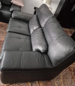 Set de 2 Sofás de Piel Negros