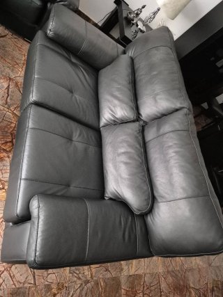 Set de 2 Sofás de Piel Negros