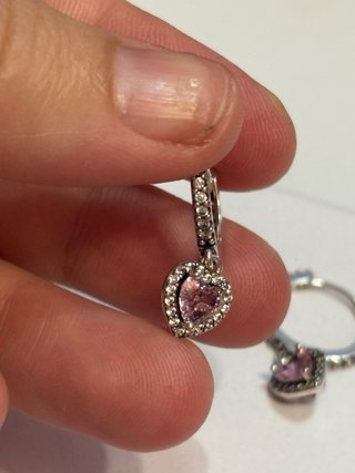 Conjunto Pandora Corazón Rosa y Circonitas