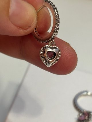Conjunto Pandora Corazón Rosa y Circonitas