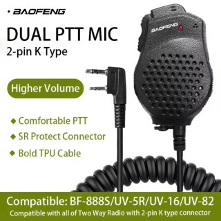 Micrófono Altavoz Baofeng Dual PTT 2-pin K