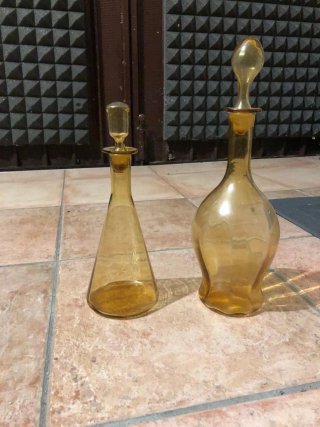 Servizio bicchieri ambra vintage