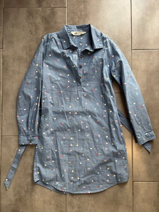 Vestido Camisero H&M Azul Estampado Talla 8 años