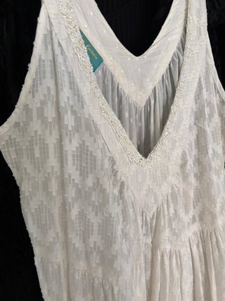 Vestido Ibicenco Blanco Pedrería