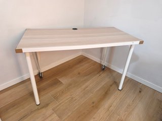 Scrivania IKEA LINNMON effetto rovere con ruote