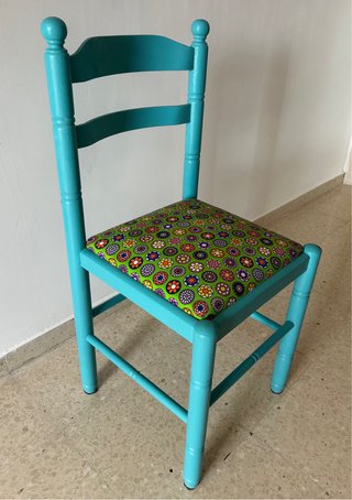 Silla Decorativa de Madera Turquesa