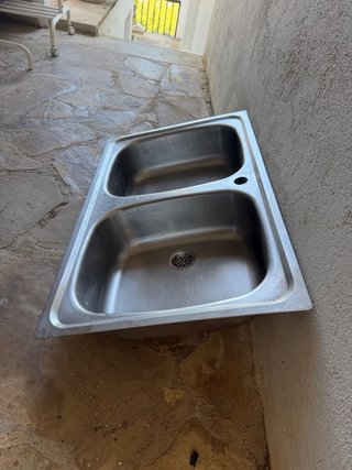 Fregadero Doble Roca Acero Inoxidable