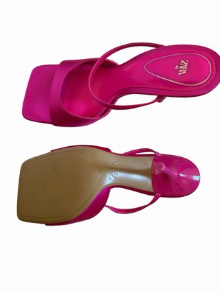 Sandalias de tacón Zara Rosa Talla 40