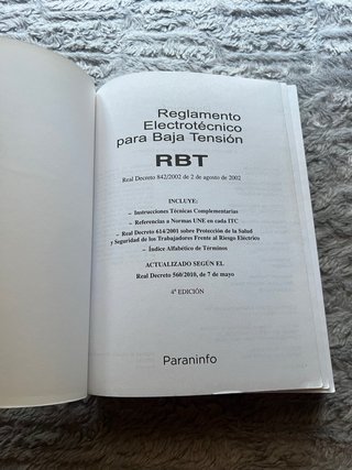 RBT. Reglamento electrotécnico para baja tensión
