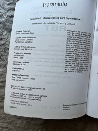 RBT. Reglamento electrotécnico para baja tensión