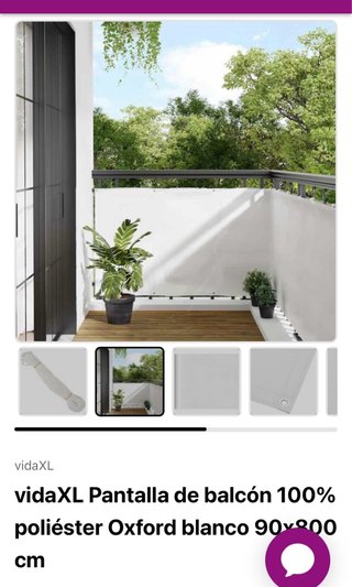 Pantalla tela nylon blanca 90x800cm