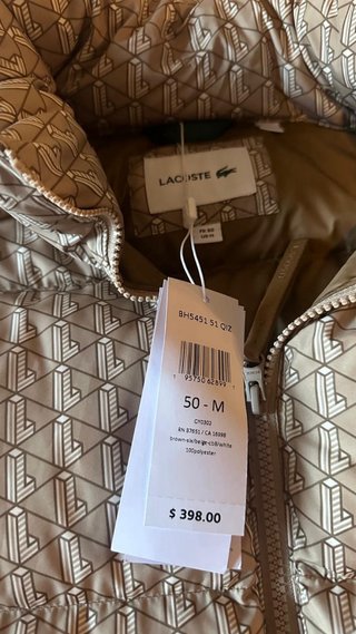 Plumas Lacoste Estampado Beige Talla M