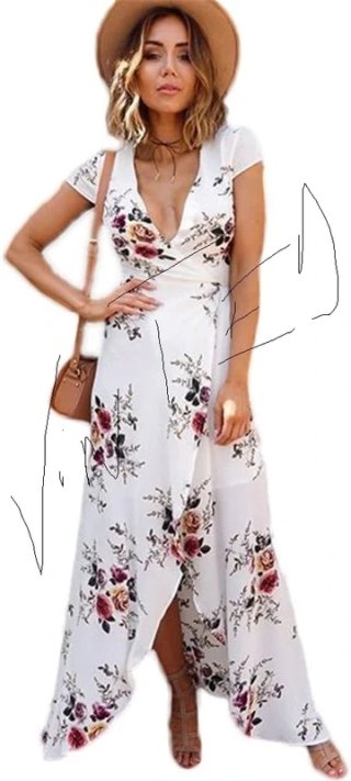 Vestito estivo lungo a fiori