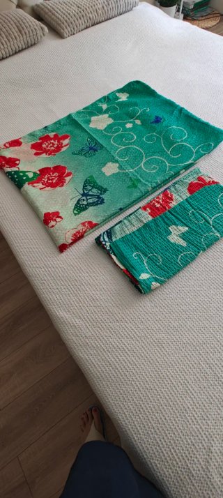 Edredón y funda almohada cama 90cm flores NUEVO