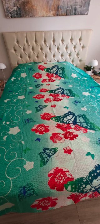 Edredón y funda almohada cama 90cm flores NUEVO