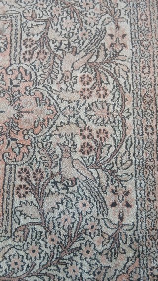 Alfombra estilo persa 200x120 rosa y beige